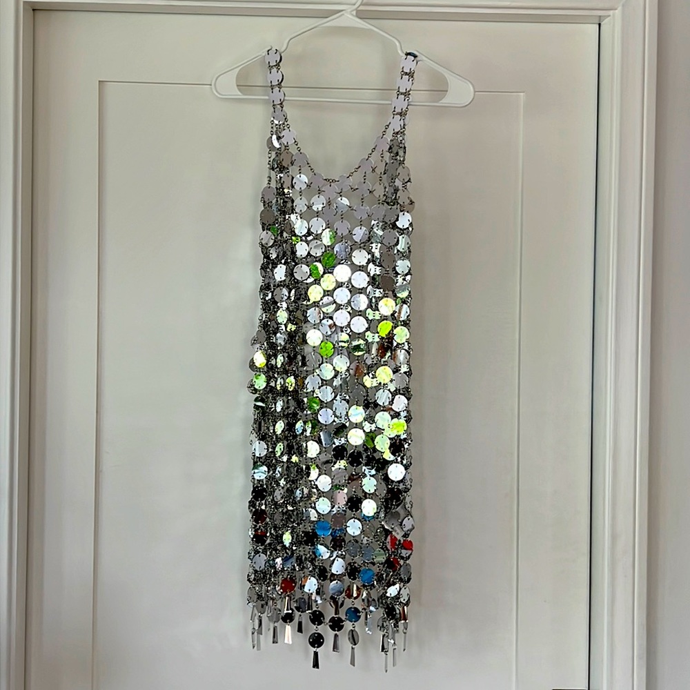 & Other Stories silver disc dress. XS/S with tag.